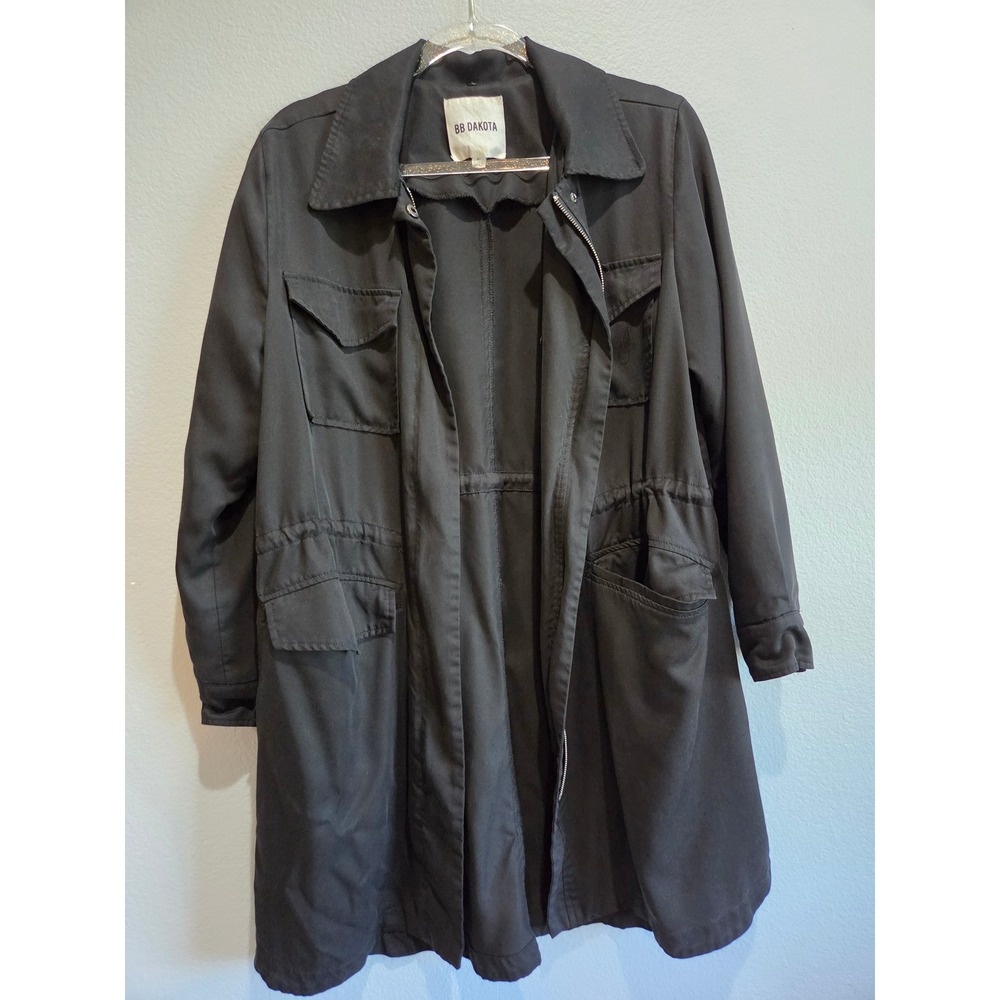 BB Dakota Anorak Jacket Women S Black Tencel Utility BH400121 Excellent